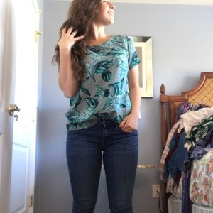 J crew Hydrangea print blouse